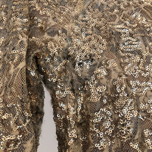 David Meister gold sequin gown, size 2 - Picture 6 of 7